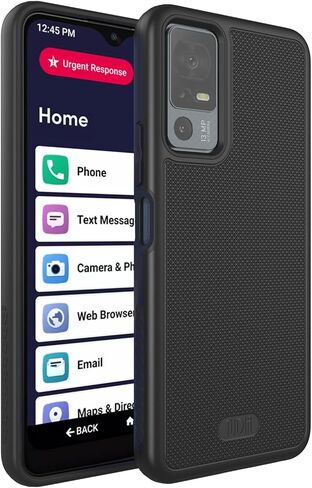 TUDIA MergeGrip for Jitterbug Smart 4 Case T608G، [تم اختبار السقوط من الدرجة العسكرية] حافظات هاتف متينة رفيعة ومتينة بطبقة مزدوجة متينة لكبار السن - وردي سموكي in Kuwait