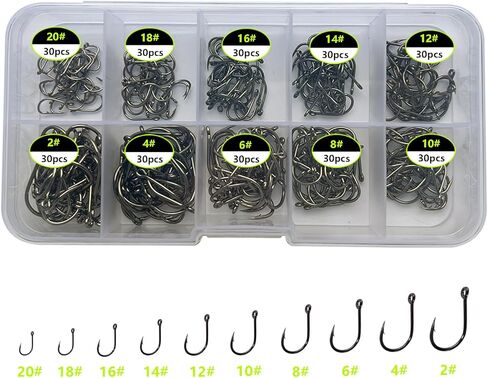 1000pcs 600pcs 300pcs Small Fish Hooks for Freshwater, 10 Specifications of Trout Fishing Hook Set in Saudi Arabia
