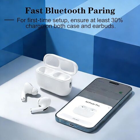 حافظة شحن لاسلكية لأجهزة AirPods Pro الجيل الثاني/الأول، حافظة شاحن بديلة USB-C بيضاء مع إقران سريع، تنبيهات صوتية، منفذ شحن من النوع C متوافق مع AirPod Pro 2/1، بدون سماعات أذن in Saudi Arabia