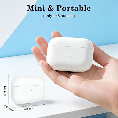 حافظة شحن لاسلكية لأجهزة AirPods Pro الجيل الثاني/الأول، حافظة شاحن بديلة USB-C بيضاء مع إقران سريع، تنبيهات صوتية، منفذ شحن من النوع C متوافق مع AirPod Pro 2/1، بدون سماعات أذن in Saudi Arabia