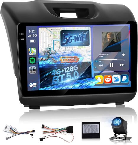 [4+128G] Upgrade Radio for Isuzu DMAX & Chevrolet Trailblazer Holden S10 Colorado 2015-2018: 9 inch Android Incell Touchscreen Carplay Stereo - 5G/WiFi, GPS, EQ, Bluetooth 5.0 + Backup Camera in Saudi Arabia