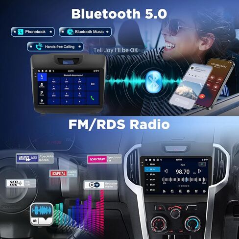 [4+128G] Upgrade Radio for Isuzu DMAX & Chevrolet Trailblazer Holden S10 Colorado 2015-2018: 9 inch Android Incell Touchscreen Carplay Stereo - 5G/WiFi, GPS, EQ, Bluetooth 5.0 + Backup Camera in Saudi Arabia