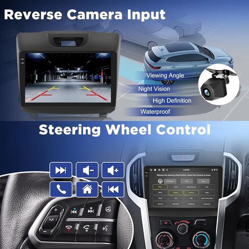 [4+128G] Upgrade Radio for Isuzu DMAX & Chevrolet Trailblazer Holden S10 Colorado 2015-2018: 9 inch Android Incell Touchscreen Carplay Stereo - 5G/WiFi, GPS, EQ, Bluetooth 5.0 + Backup Camera in Saudi Arabia