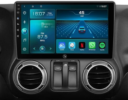 Android Qualcomm (6G+64G) راديو السيارة لسيارة Jeep Wrangler JK(2007-2018) Dodge Ram 1500(2009-2012)، مع Carplay اللاسلكي Android Auto GPS Navigation Bluetooth WiFi الخلفية احتياطية الكاميرا استبدال ستيريو in Kuwait
