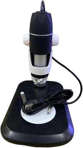 Portable Digital Microscope with LED Light Black Lightweight Electron Magnifier for Detecting Stamps Jewelry Calligraphy Collectibles USB Compatible Inspection Tool for Outdoor Use in Saudi Arabia