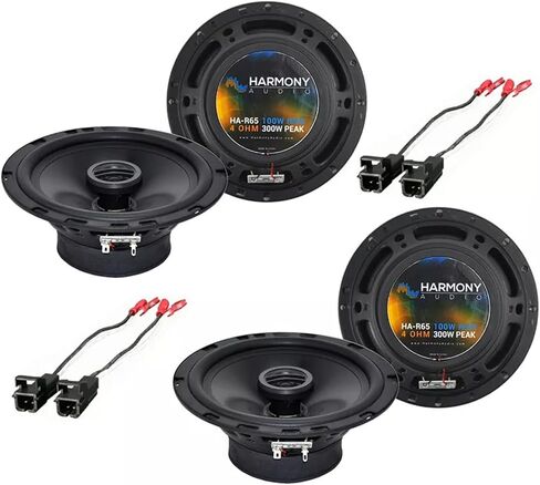 حزمة Harmony Audio Bundle المتوافقة مع 2002-2009 GMC Envoy (2) HA-R65 مقاس 6.5 بوصة حزمة ترقية بديلة لمكبرات الصوت من المصنع الجديد بقدرة 300 وات مع حزام استبدال مكبر الصوت من المصنع HA-724568 in Kuwait