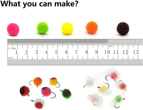 Pack of 100 Synthetic Crystal Egg Fly Tying Material 10mm Fish Stimulator Ball Wet Flies Salmon Trout Steelhead Attractor Bait Lure in Saudi Arabia