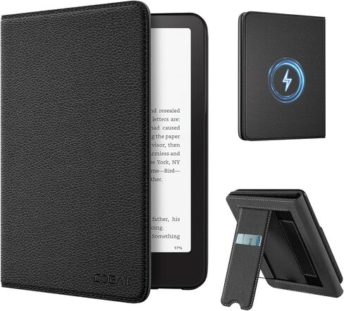 CoBak Wireless Charge Stand Case for 7" Kindle Paperwhite 12th Gen 2024 and Kindle Colorsoft with Hand Strap - Compatible with iPhone MagSafe, for Samsung/Anker Wireless Charging Pads, Auto Sleep Wake in Saudi Arabia