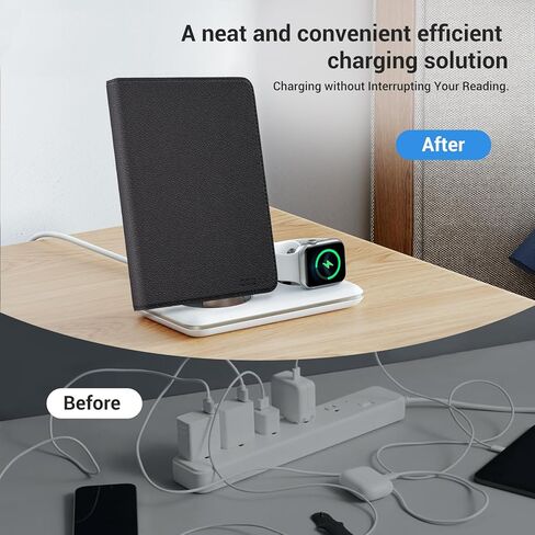 CoBak Wireless Charge Stand Case for 7" Kindle Paperwhite 12th Gen 2024 and Kindle Colorsoft with Hand Strap - Compatible with iPhone MagSafe, for Samsung/Anker Wireless Charging Pads, Auto Sleep Wake in Saudi Arabia