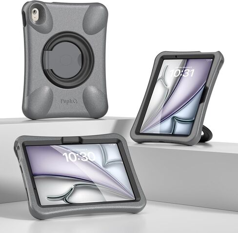 حافظة Pepkoo لجهاز iPad Air 11 بوصة، الحافظة المثالية لأجهزة iPad للأطفال، متوافقة مع iPad Air 11 2025(M3) و2024(M2)، دعامة دوارة 360 درجة. in Kuwait