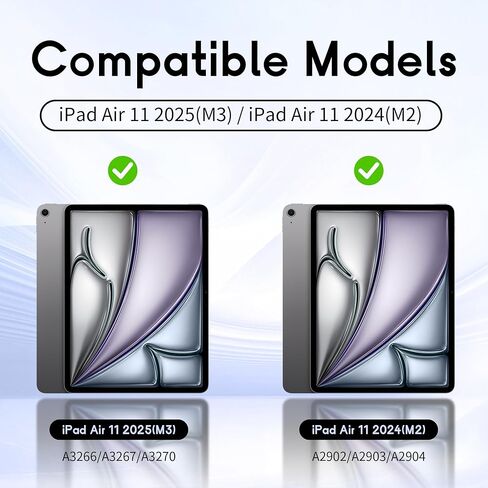 حافظة Pepkoo لجهاز iPad Air 11 بوصة، الحافظة المثالية لأجهزة iPad للأطفال، متوافقة مع iPad Air 11 2025(M3) و2024(M2)، دعامة دوارة 360 درجة. in Kuwait
