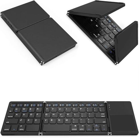 Slim Foldable Wireless Keyboard Compatible with Samsung BU8080 Crystal UHD 4K Smart TV with TOUCHPAD Mouse Fully Universal Providing 48H Use, 560 Days Standby, Portable, Compact, Tri-Fold, Rechargeab in Saudi Arabia
