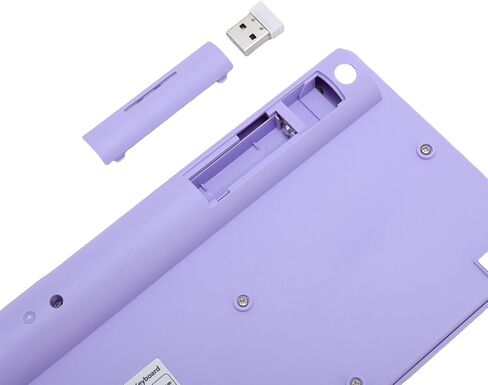Wireless Keyboard and Mouse, Retro 2.4GHz Colorful Keyboard and 1200dpi Mouse Combo with Receiver, Auto Sleep for Computer, Laptop, PC (Purple) in Saudi Arabia