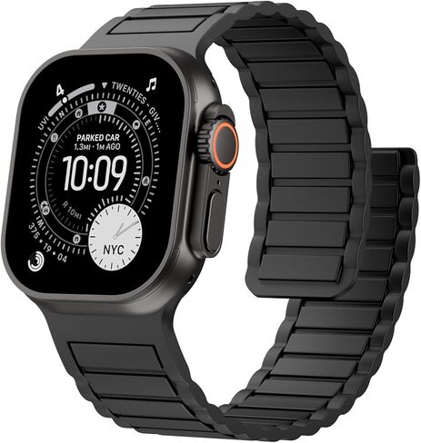 سوار سيليكون مغناطيسي متوافق مع أساور ساعة Apple 49 مم 46 مم 45 مم 44 مم 42 مم 41 مم 40 مم 38 مم للرجال والنساء، حزام رياضي ناعم حزام ساعة مغناطيسي قوي لساعة iWatch Ultra 3-1 SE Series 11/10/9/8/7/6/5/4/3 in Kuwait
