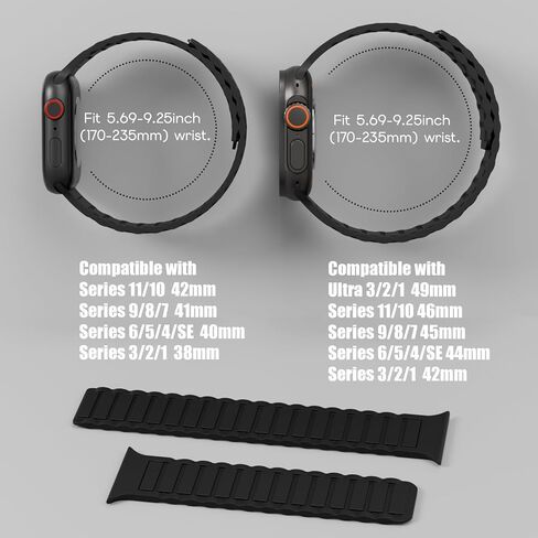 Magnetic Silicone Band Compatible with Apple Watch Bands 49mm 46mm 45mm 44mm 42mm 41mm 40mm 38mm Men Women, Soft Sport Strap Strong Magnet Watchband for iWatch Ultra 3-1 SE Series 11/10/9/8/7/6/5/4/3 in Saudi Arabia