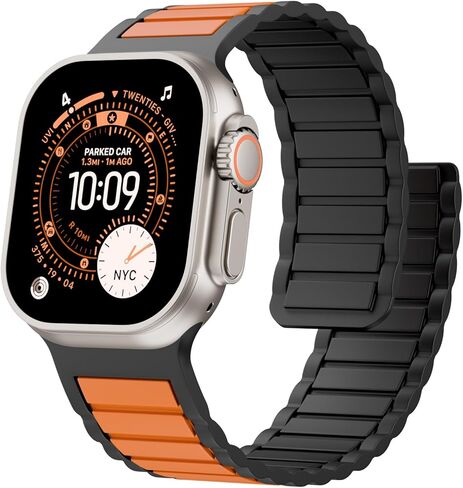Magnetic Silicone Band Compatible with Apple Watch Bands 49mm 46mm 45mm 44mm 42mm 41mm 40mm 38mm Men Women, Soft Sport Strap Strong Magnet Watchband for iWatch Ultra 3-1 SE Series 11/10/9/8/7/6/5/4/3 in Saudi Arabia