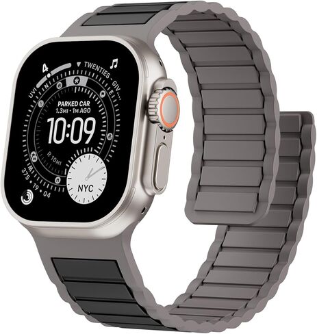 Magnetic Silicone Band Compatible with Apple Watch Bands 49mm 46mm 45mm 44mm 42mm 41mm 40mm 38mm Men Women, Soft Sport Strap Strong Magnet Watchband for iWatch Ultra 3-1 SE Series 11/10/9/8/7/6/5/4/3 in Saudi Arabia