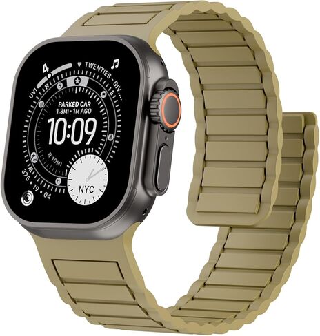 Magnetic Silicone Band Compatible with Apple Watch Bands 49mm 46mm 45mm 44mm 42mm 41mm 40mm 38mm Men Women, Soft Sport Strap Strong Magnet Watchband for iWatch Ultra 3-1 SE Series 11/10/9/8/7/6/5/4/3 in Saudi Arabia