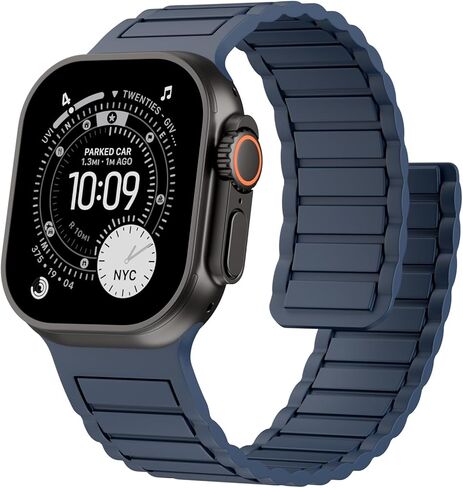Magnetic Silicone Band Compatible with Apple Watch Bands 49mm 46mm 45mm 44mm 42mm 41mm 40mm 38mm Men Women, Soft Sport Strap Strong Magnet Watchband for iWatch Ultra 3-1 SE Series 11/10/9/8/7/6/5/4/3 in Saudi Arabia