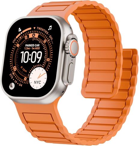 Magnetic Silicone Band Compatible with Apple Watch Bands 49mm 46mm 45mm 44mm 42mm 41mm 40mm 38mm Men Women, Soft Sport Strap Strong Magnet Watchband for iWatch Ultra 3-1 SE Series 11/10/9/8/7/6/5/4/3 in Saudi Arabia