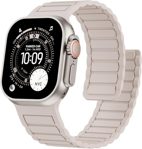 Magnetic Silicone Band Compatible with Apple Watch Bands 49mm 46mm 45mm 44mm 42mm 41mm 40mm 38mm Men Women, Soft Sport Strap Strong Magnet Watchband for iWatch Ultra 3-1 SE Series 11/10/9/8/7/6/5/4/3 in Saudi Arabia