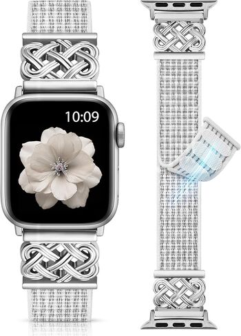 Minyee Nylon Loop Band Compatible with Apple Watch Bands 38/40/41/42/44/45/46/49mm Women Men, Celtic Knot Dressy Adjustable Breathable Braided Straps for iWatch Series 11 10 9 8 7 6 5 4 SE/Ultra 3 2 1 in Saudi Arabia