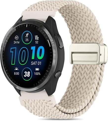 سوار ساعة من النايلون متوافق مع Garmin Forerunner 965/955/945/935/970/fenix5/fenix6، حزام بإبزيم مغناطيسي مجدول 22 مم مناسب متوافق مع Garmin Instinct/Instinct2/Instinct3 45 مم in Kuwait