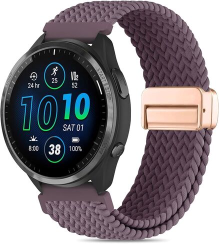 سوار ساعة من النايلون متوافق مع Garmin Forerunner 965/955/945/935/970/fenix5/fenix6، حزام بإبزيم مغناطيسي مجدول 22 مم مناسب متوافق مع Garmin Instinct/Instinct2/Instinct3 45 مم in Kuwait