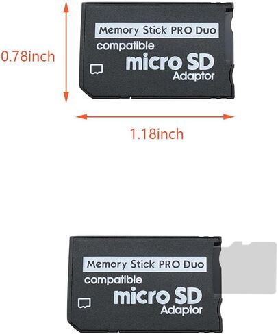 DGZZI 2PCS PSP Memory Stick Adapter Card Slot Adapter Compatible with 128MB 64GB Full Series TF Cards for Micro SD to PRO Duo Compatible with Cameras and Mobile Phones in Saudi Arabia