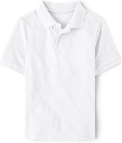 The Children's Place Boys' Uniform Pique Polo, White, XL (14 husky) in Kuwait