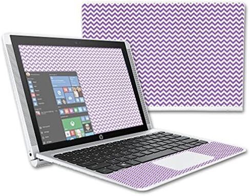 غلاف MightySkins متوافق مع HP Pavilion x2 10.1 بوصة (2015) حافظة كمبيوتر محمول غطاء ملتف ملصق جلود Lavender Chevron in Kuwait