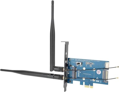 محول بطاقة سطح المكتب مع فتحة SIM، محول بطاقة Pcie صغير إلى Pcie 1X، دعم وبطاقة شبكة كومبو، هوائي ثنائي النطاق 2.4 جيجا هرتز 5 جيجا هرتز in Kuwait