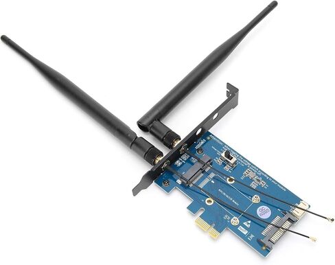 محول بطاقة سطح المكتب مع فتحة SIM، محول بطاقة Pcie صغير إلى Pcie 1X، دعم وبطاقة شبكة كومبو، هوائي ثنائي النطاق 2.4 جيجا هرتز 5 جيجا هرتز in Kuwait