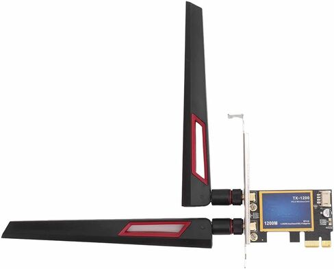 بطاقة Focket WiFi 7260AC، محول لاسلكي PCIe X1 ثنائي النطاق بسرعة 1200 ميجا بت في الثانية مع هوائي 10dBi للكمبيوتر المكتبي in Kuwait