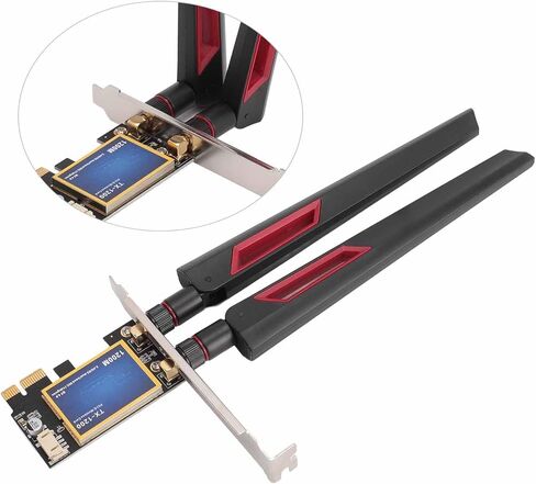 بطاقة Focket WiFi 7260AC، محول لاسلكي PCIe X1 ثنائي النطاق بسرعة 1200 ميجا بت في الثانية مع هوائي 10dBi للكمبيوتر المكتبي in Kuwait