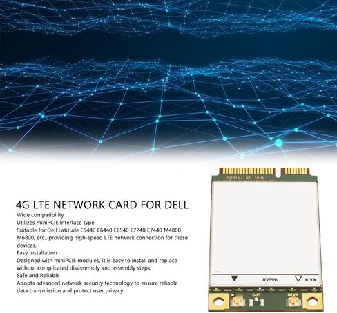 بطاقة شبكة Vikye 4G LTE Mini PCIE، محول بطاقة الشبكة اللاسلكية يدعم HSPA لـ Latitude E5440 E6440 E6540 E7240 E7440 M4800 M6800 in Kuwait