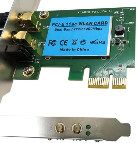 1200Mbps Wireless WiFi Card 2.4G/5G Dual Band Network Adapter for Desktop PCI-E X1/X4/X8/X16, 2.X,1.X, and 3.X in Saudi Arabia