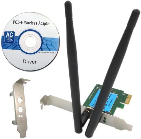 1200Mbps Wireless WiFi Card 2.4G/5G Dual Band Network Adapter for Desktop PCI-E X1/X4/X8/X16, 2.X,1.X, and 3.X in Saudi Arabia