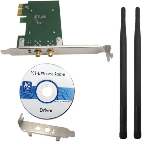 1200Mbps Wireless WiFi Card 2.4G/5G Dual Band Network Adapter for Desktop PCI-E X1/X4/X8/X16, 2.X,1.X, and 3.X in Saudi Arabia