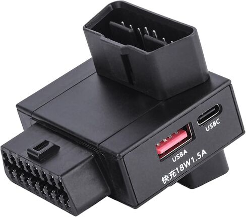 محول مقسم obd2 1 إلى 2 مع مفتاح قطع الطاقة بضغطة واحدة وشحن سريع USB بقدرة 18 وات وموسع منفذ obd للسيارة بـ 16 سنًا لأدوات التشخيص (أعلى) in Saudi Arabia