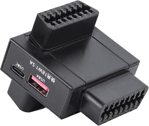 محول مقسم obd2 1 إلى 2 مع مفتاح قطع الطاقة بضغطة واحدة وشحن سريع USB بقدرة 18 وات وموسع منفذ obd للسيارة بـ 16 سنًا لأدوات التشخيص (أعلى) in Saudi Arabia