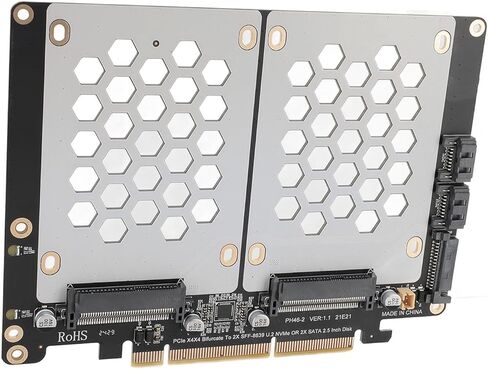 محول ديسكو مزدوج عالي الثبات SUNGOOYUE U.2 لمحرك PCIE4.0 Dual SSD U.2، 5 بوصات لتجربة مستخدم محسنة in Kuwait