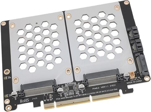 محول ديسكو مزدوج عالي الثبات SUNGOOYUE U.2 لمحرك PCIE4.0 Dual SSD U.2، 5 بوصات لتجربة مستخدم محسنة in Kuwait