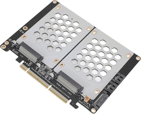 محول ديسكو مزدوج عالي الثبات SUNGOOYUE U.2 لمحرك PCIE4.0 Dual SSD U.2، 5 بوصات لتجربة مستخدم محسنة in Kuwait