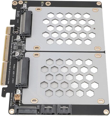 محول ديسكو مزدوج عالي الثبات SUNGOOYUE U.2 لمحرك PCIE4.0 Dual SSD U.2، 5 بوصات لتجربة مستخدم محسنة in Kuwait