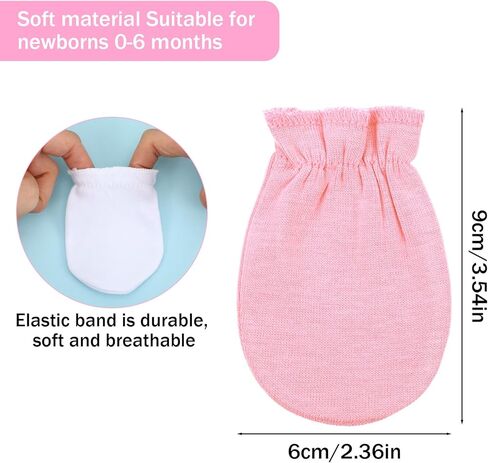 12 Pairs Newborn Baby Mittens 0-6 Months No Scratch Infant Mittens 100% Cotton Elastic Wrist Baby Gloves for Boys Girls in Saudi Arabia