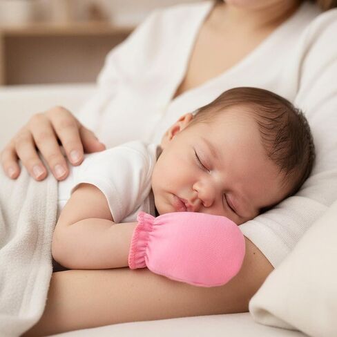 12 Pairs Newborn Baby Mittens 0-6 Months No Scratch Infant Mittens 100% Cotton Elastic Wrist Baby Gloves for Boys Girls in Saudi Arabia
