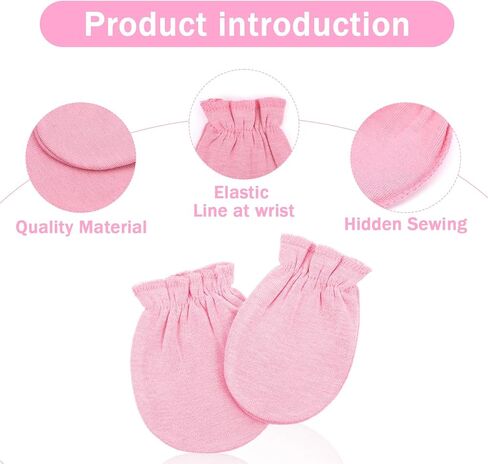 12 Pairs Newborn Baby Mittens 0-6 Months No Scratch Infant Mittens 100% Cotton Elastic Wrist Baby Gloves for Boys Girls in Saudi Arabia