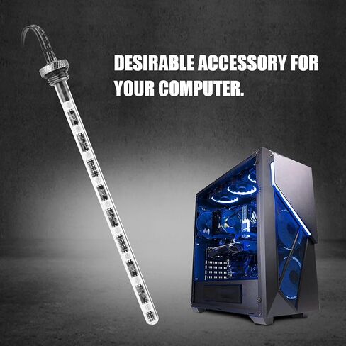 17cm Water Cooling LED Light, Cylindrical Water Cooling Light RGB Color Computer Reservoir LED Lamp LED Tube Lamp Lighting with Remote Controller in Saudi Arabia