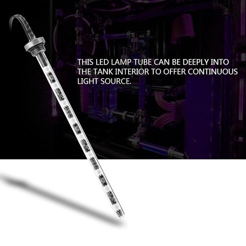 17cm Water Cooling LED Light, Cylindrical Water Cooling Light RGB Color Computer Reservoir LED Lamp LED Tube Lamp Lighting with Remote Controller in Saudi Arabia